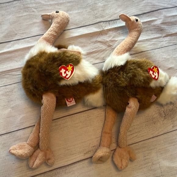 Ty Other - Ty Beanie Buddies “Stretch” the ostrich. Set/2. Large: approx 16”.